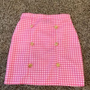 Pink Plaid Skirt